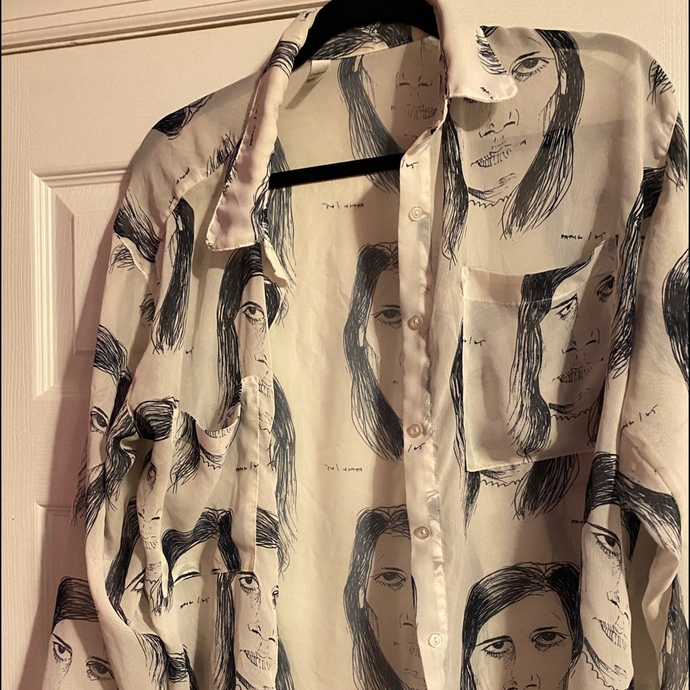 American apparel chiffon button down